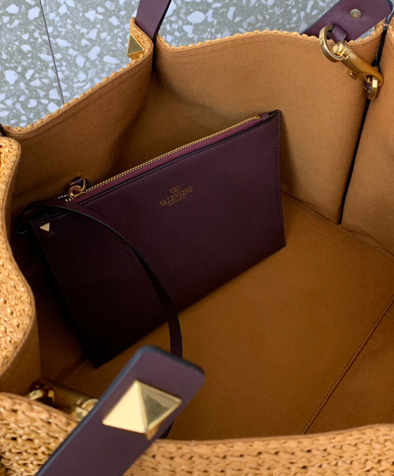 Valentino Medium Shopping Bag In Synthetic Raffia